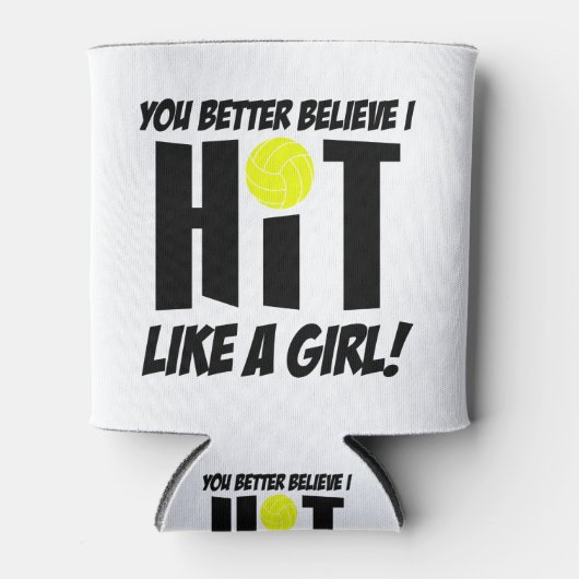 hit als een meisje volleybal blikjeskoeler (Voorkant)