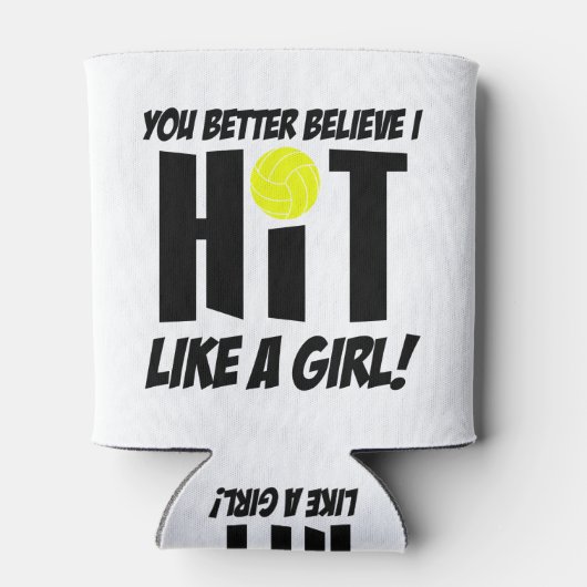 hit als een meisje volleybal blikjeskoeler (Achterkant)