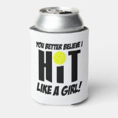 hit als een meisje volleybal blikjeskoeler (Blikje Achterkant)