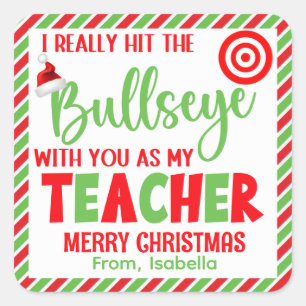 Hit de Bullseye kerst Vierkante Sticker