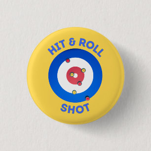 Hit en Roll Curling Shot T-shirt Ronde Button 3,2 Cm
