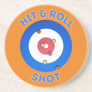 Hit en Roll Curling Shot Zandsteen Onderzetter