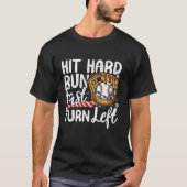 Hit Hard Run Fast Sla linksaf Baseball Christmas L T-shirt (Voorkant)