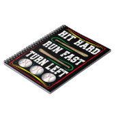 Hit Hard Run Fast Snel linksaf, Honkbal Speler Quo Notitieboek (Linkerzijde)