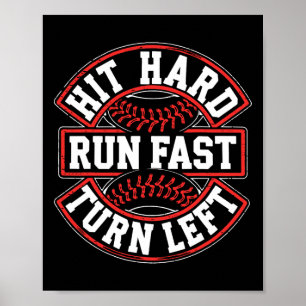 Hit Hard Run Fast Snel linksaf Shirt Mannen Boy Ve Poster