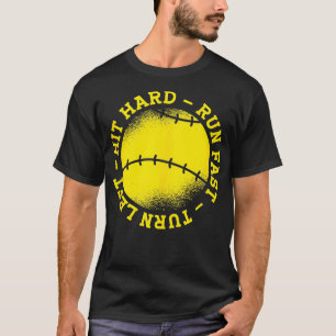 hit hard run snel linksaf softbal meisjes t-shirt