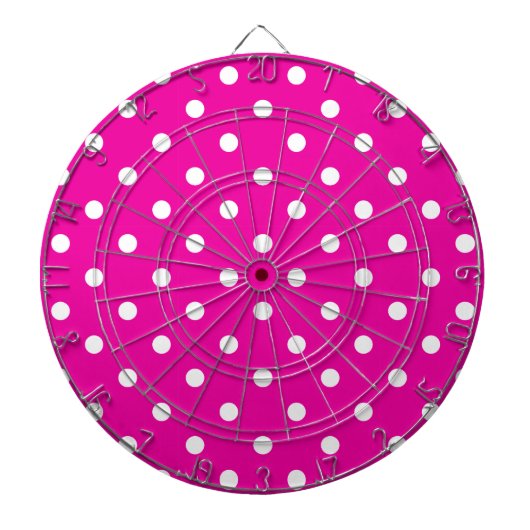 HIT HET DOT Hot Pink Polka Dot Dart Board Dartbord (Voorkant)