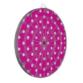 HIT HET DOT Hot Pink Polka Dot Dart Board Dartbord (Voorkant Links)