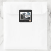 Hit het. vierkante sticker (Tas)
