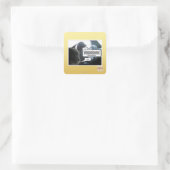 Hit het. vierkante sticker (Tas)