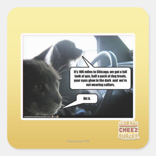 Hit het. vierkante sticker (Voorkant)