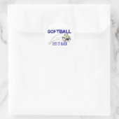 Hit it it Hard Softball Ronde Sticker (Tas)