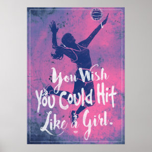 Hit Like a Girl Pink Volleyball 2 Poster
