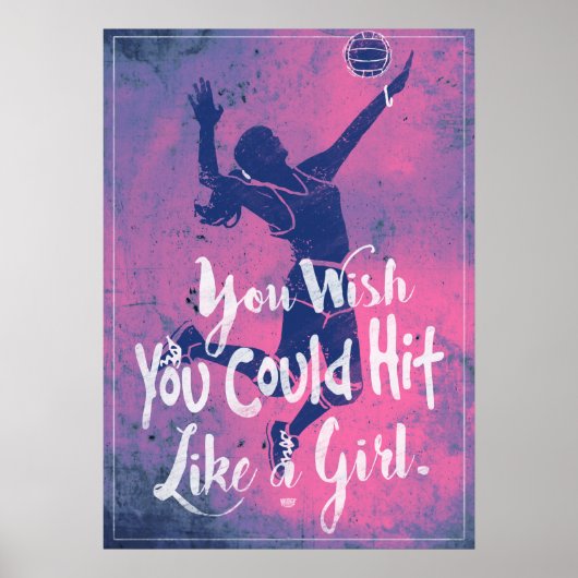 Hit Like a Girl Pink Volleyball 2 Poster (Voorkant)