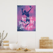 Hit Like a Girl Pink Volleyball 2 Poster (Keuken)