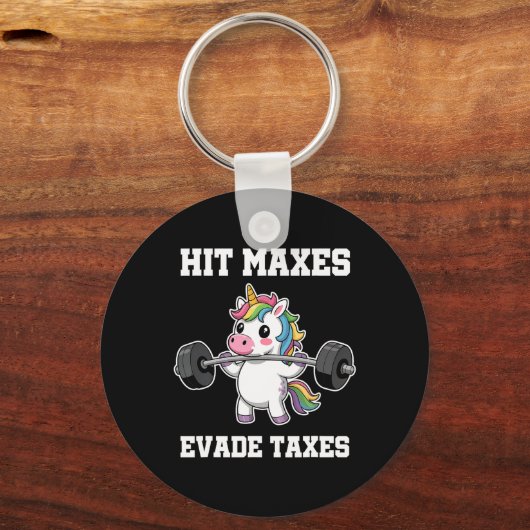 Hit Maxes Ontwijken Belastingen Grappige Gym Bodyb Sleutelhanger (Voorkant)