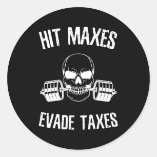 Hit Maxes Ontwijken Belastingen Gym Bodybuilding H Ronde Sticker