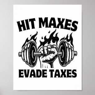 Hit Maxima Overtreed Belastingen Funny Gym Fitness Poster