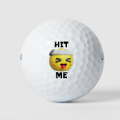 Hit me - grappige spottende emoji, vervelend en sa golfballen (Voorkant)