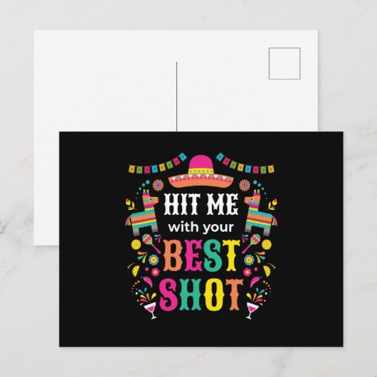 Hit Me Pinata Birthday Briefkaart (Voorkant / Achterkant)