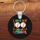 Hit net 100 dagen van school honkbal 100th dag jon sleutelhanger (Voorkant)