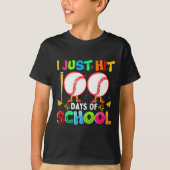 Hit net 100 dagen van school honkbal 100th dag jon t-shirt (Voorkant)