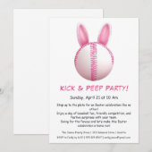 Hit & Peep Feest – Pasen honkbal uitnodiging (Voorkant / Achterkant)