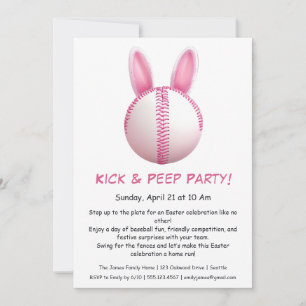 Hit & Peep Party - Uitnodiging voor Pasen Honkbal