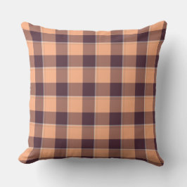 Hit Pink and Livid Brown Plaid Kussen