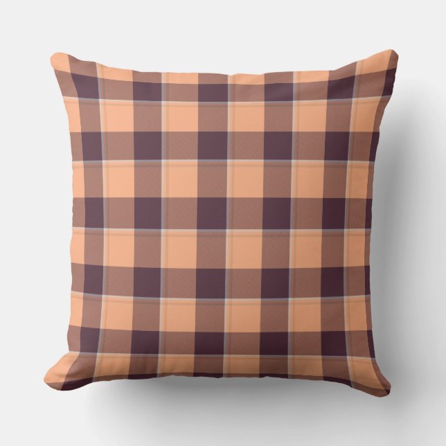 Hit Pink and Livid Brown Plaid Kussen (Voorkant)