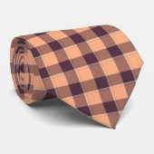 Hit Pink and Livid Brown Plaid Neck Tie Stropdas (Opgerold)