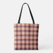 Hit Pink and Livid Brown Plaid Tote Bag (Achterkant)