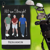 Hit Straight Black, persoonlijk Golfhanddoek