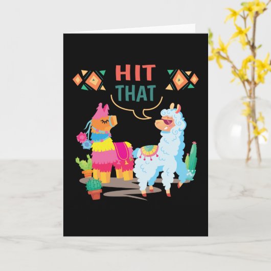 Hit That Pinata Birthday Kaart (Gele Bloem)