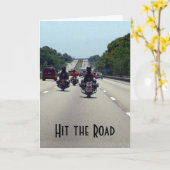 HIT THE ROAD=MOTORSTIJL VERJAARDAG KAART (Gele Bloem)