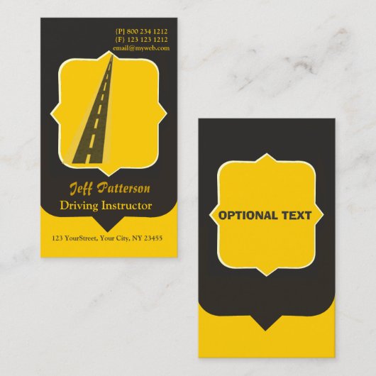Hit the Road! Stuurprogramma instructeur Visitekaartje (Voorkant / Achterkant)