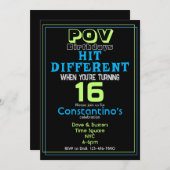 Hit Verschillende Verjaardag Uitnodiging (Voorkant / Achterkant)