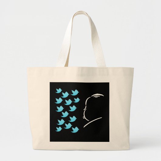Hitch and Tweets Grote Tote Bag (Voorkant)