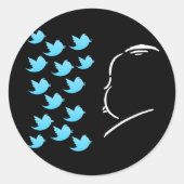 Hitch and Tweets Ronde Sticker (Voorkant)