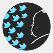 Hitch and Tweets Ronde Sticker (Voorkant)