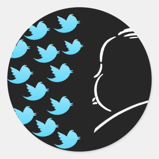 Hitch and Tweets Ronde Sticker (Voorkant)