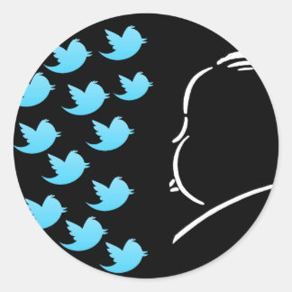 Hitch and Tweets Ronde Sticker