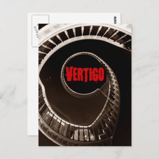 Hitchcock-esque Vertigo Dark Circular Stairwell Briefkaart (Voorkant / Achterkant)