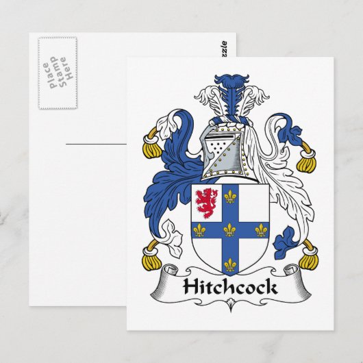 Hitchcock Family Crest Briefkaart (Voorkant / Achterkant)