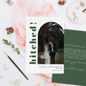 Hitched Arch Photo Typography Wedding Elopement Aankondiging