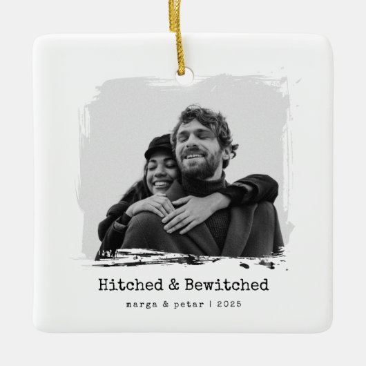 Hitched & Bewitched - Ornament voor trouwfoto's (Voorkant)