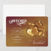 Hitched Gold Party uitnodiging (Voorkant / Achterkant)