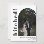 Hitched Gray Arch Photo Wedding Elopement Aankondiging (Voorkant)