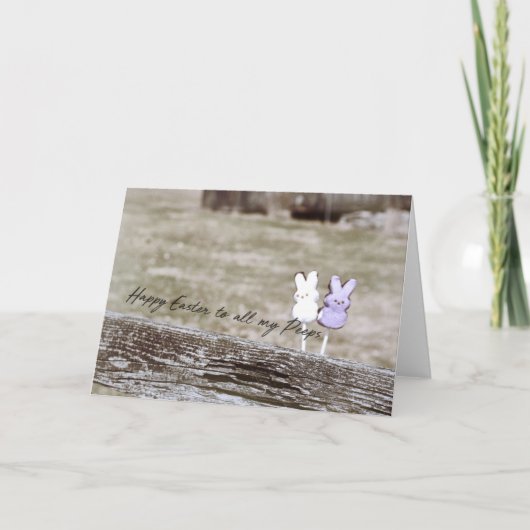 HITCHED PEEPS-Wenskaart Bedankkaart (Voorkant)