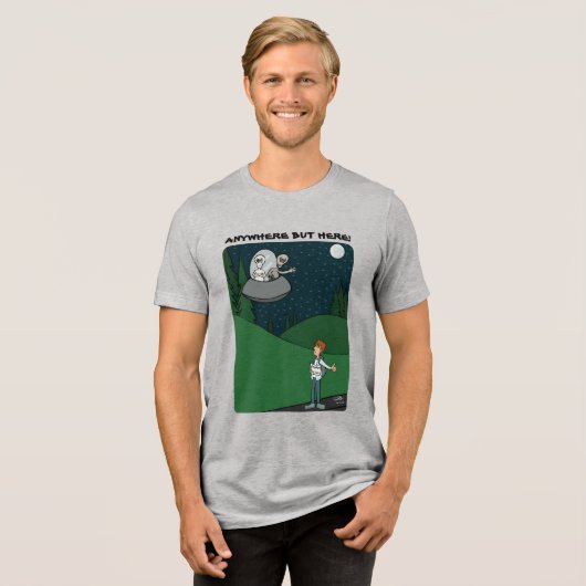 Hitchhiking-Mannen Tri-Blend Shirt (Voorkant volledig)